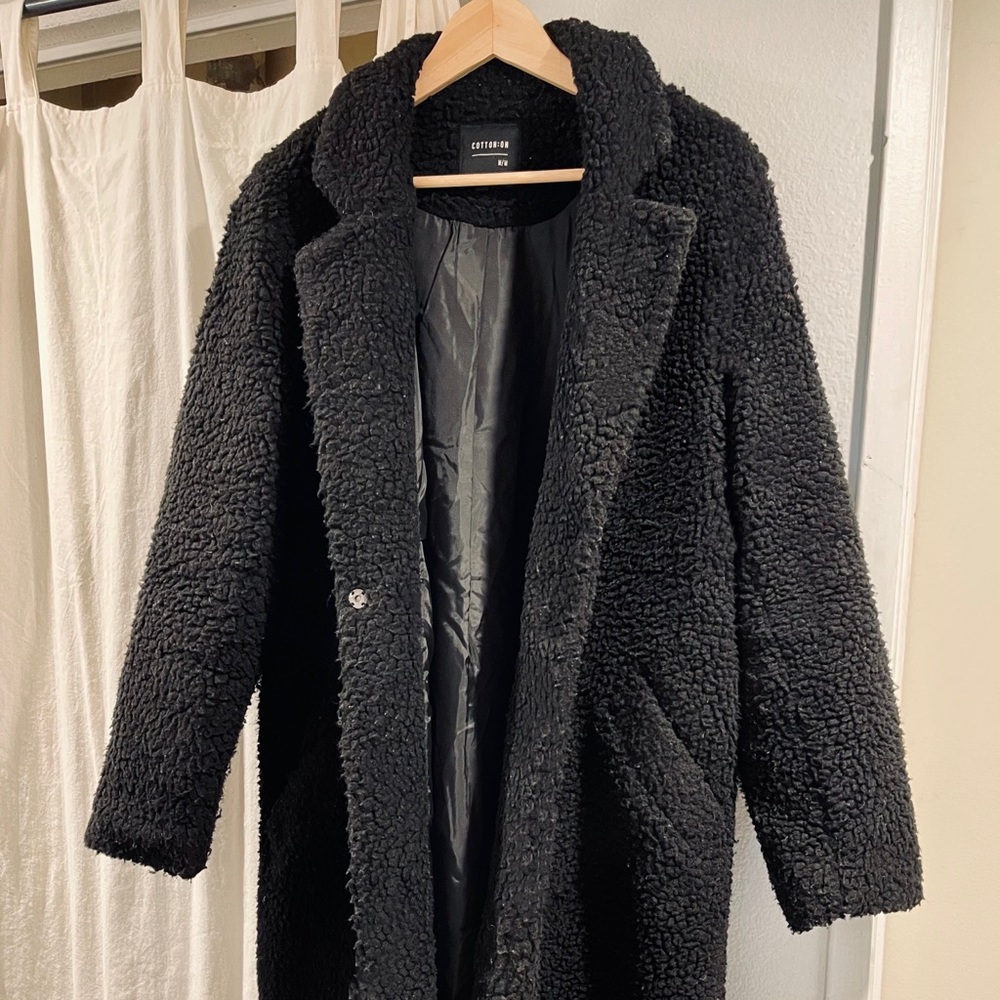 Black Sherpa Teddy Coat